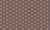 Traditional Japanese Pattern "KIKUBISHI"  Blue Gold color