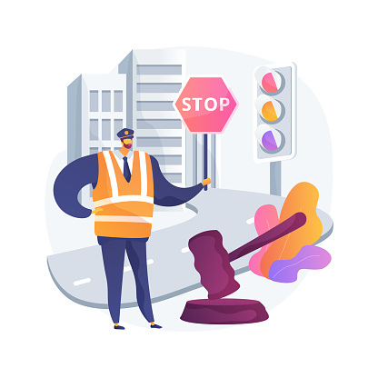 Traffic laws abstract concept vector illustration.