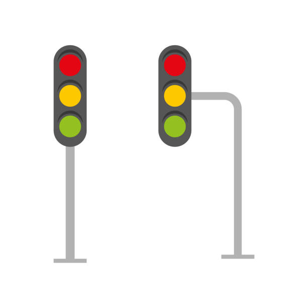 illustrazioni stock, clip art, cartoni animati e icone di tendenza di semafori 2 - semaforo