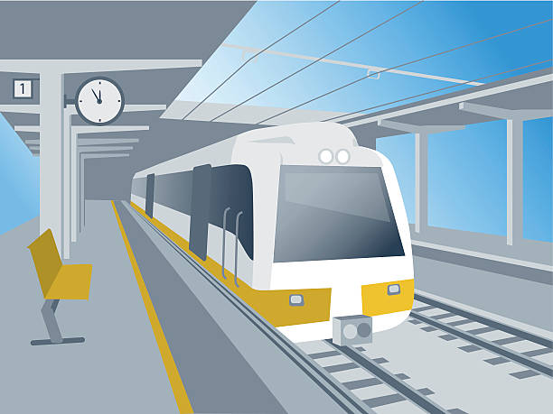 Train Leaving The Stationのストックイラスト素材