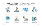 Training chart with keywords and line icons