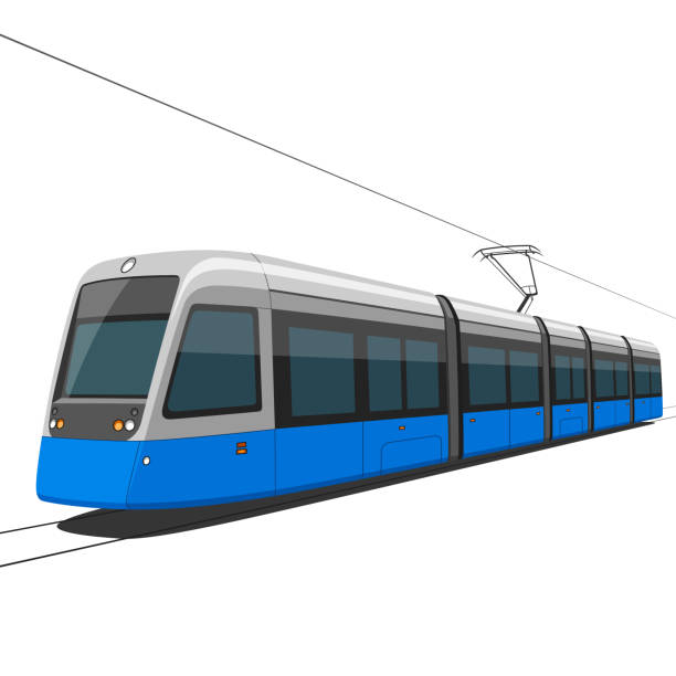 tram Illustrationen visar en spårvagn cable car stock illustrations