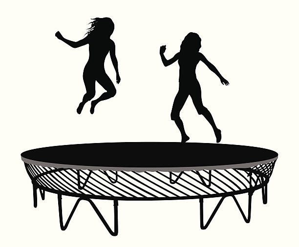 illustrazioni stock, clip art, cartoni animati e icone di tendenza di trampolinefun - tappeto elastico