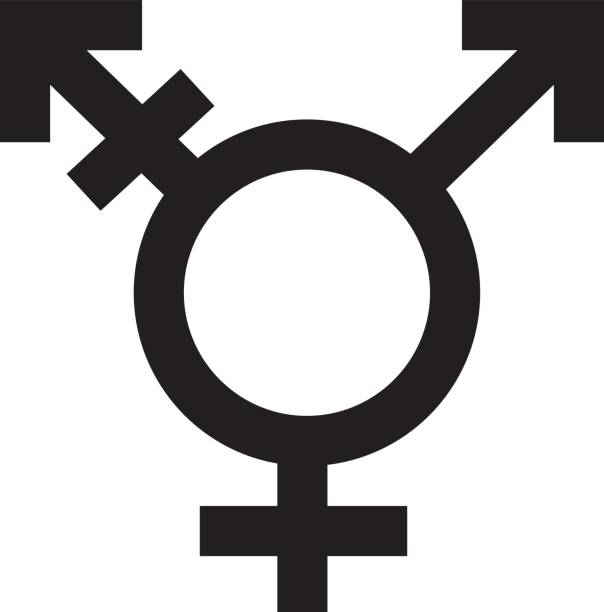 變性人的象徵，圖示，黑色和白色 - lgbtqi權益 幅插畫檔、美工圖案、卡通及圖標