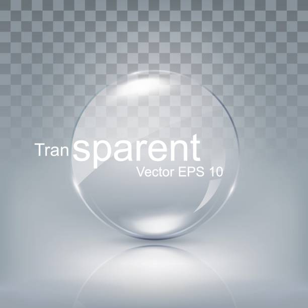 透明なサークル レンズ、球からす、白いボタンの背景、ベクトル図 - ズーム効果点のイラスト素材／クリップアート素材／マンガ素材／アイコン素材