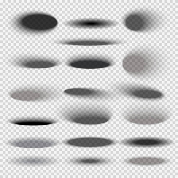 прозрачные овальные тени нижней капли для любых шаблонов вектора круглых объектов - тень stock illustrations