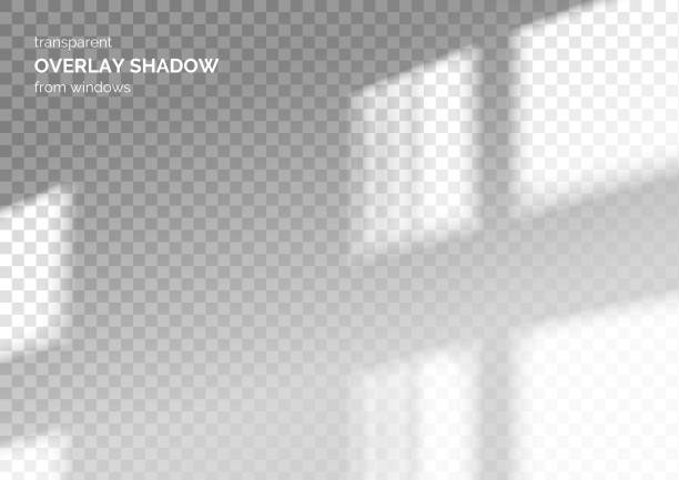 bayangan overlay transparan dari jendela - fokus pada bayangan ilustrasi stok