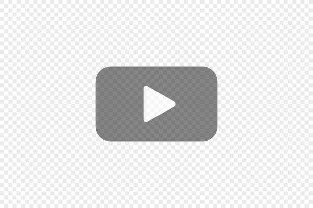 Transparent play button, simple icon for your design. Video symbol concept in vector flat Transparent play button, simple icon for your design. Video symbol concept in vector flat style. movie icons stock illustrations