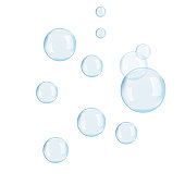 istock Transparent water realistic glass bubbles. Bubbles JPG. Vector JPG. 1369351889