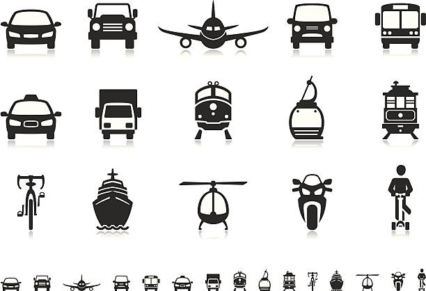 ilustrações de stock, clip art, desenhos animados e ícones de transporte icons/pictoria série - trotinetes
