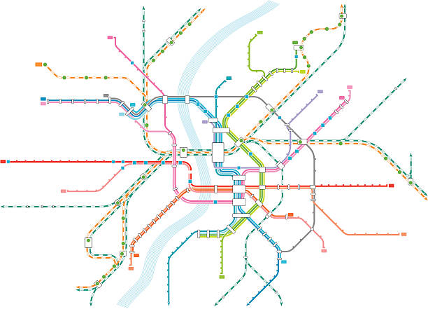 Transport Map vector art illustration