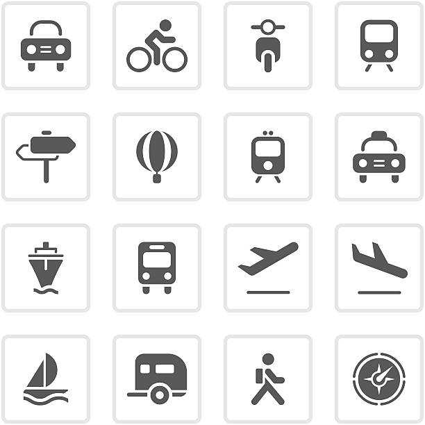 stockillustraties, clipart, cartoons en iconen met transportation icons | prime series - train travel