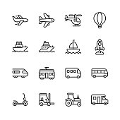 16 Transportation Outline Icons.
