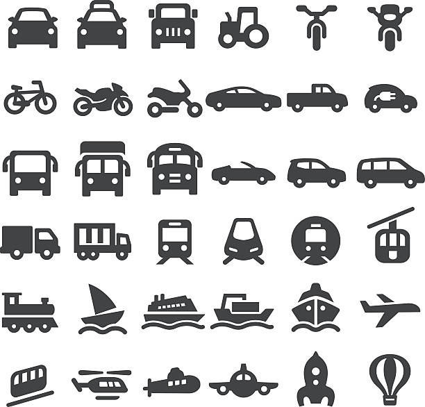 Transportation Vehicles Icons - Big Series View All: cycling clipart stock illustrations