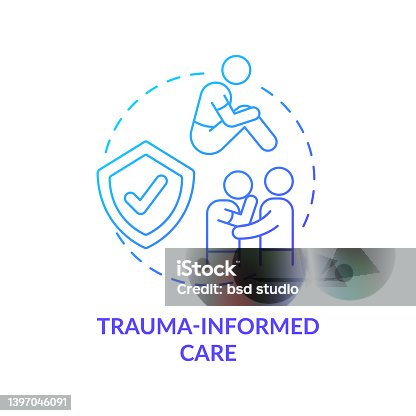 istock Trauma informed care blue gradient concept icon 1397046091
