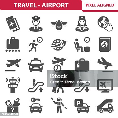 istock Travel - Airport Icons 936258150
