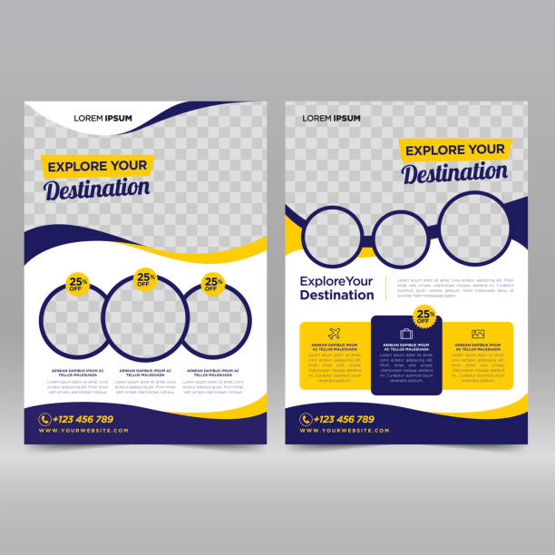 Travel flyer design template Travel flyer design template vector illustration flyer leaflet stock illustrations