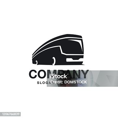 istock Traveling Buss logo icon 1206766839