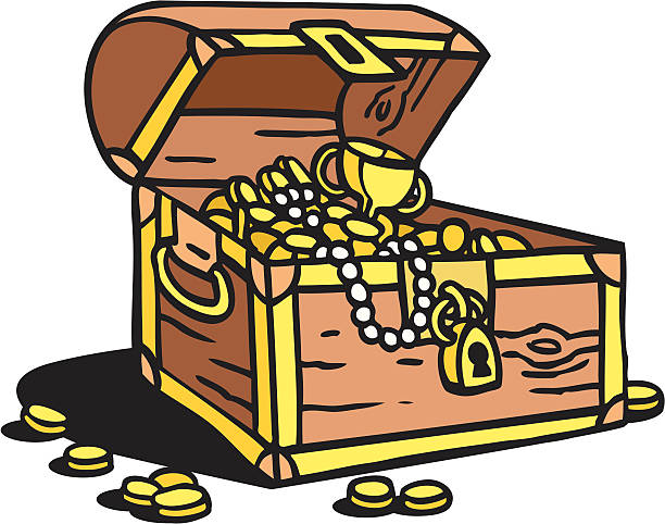 Treasure Chest A treasure chest is over flowing with gold! Please check out my other images :) jewelry treasure chest gold crate stock illustrations