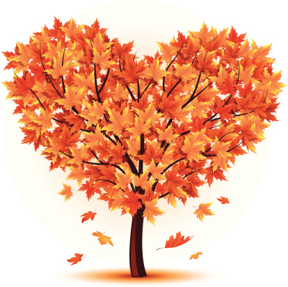 Tree Autumn Heart Stock Illustration - Download Image Now - Heart Shape,  Tree, Autumn - iStock