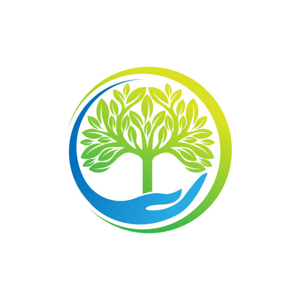 ağaç logo tasarım vektör illüstrasyon. doğa, tarım ve tarım iş için yaratıcı tasarım kavramı soyut ağaç logo vektör. ağaç logosu, simge, işaret ve sembol vektör tasarım illüstrasyon. - kavramlar ve konular stock illustrations