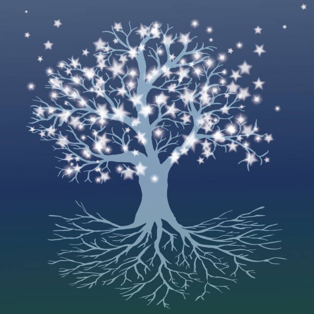 ilustraciones, imágenes clip art, dibujos animados e iconos de stock de versión helada del árbol de la vida - arbol de la vida