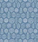 Trees silhouettes pattern for posters, brands, textile and banners. Illustration. stock illustration