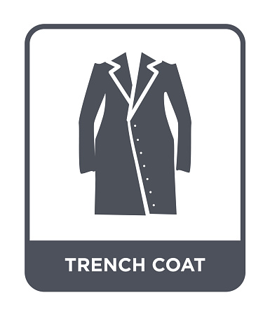 trench coat icon vector on white background, trench coat trendy filled icons from Clothes collection vector