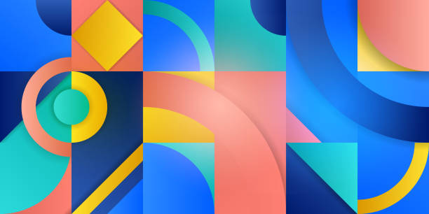 Trending background in cubism style. Illustration with abstract figures. vector art illustration
