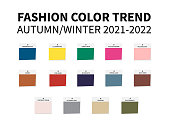 istock Fashion Color Trend Autumn â Winter  2021 - 2022. Trendy colors palette guide. Fabric swatches. Easy to edit vector template for your creative designs 1324448551