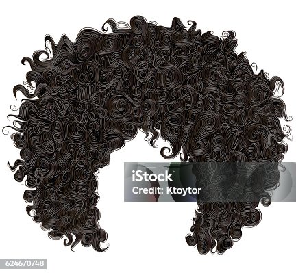 istock trendy curly  african black  hair  . realistic  3d . fashion beauty style . 624670748