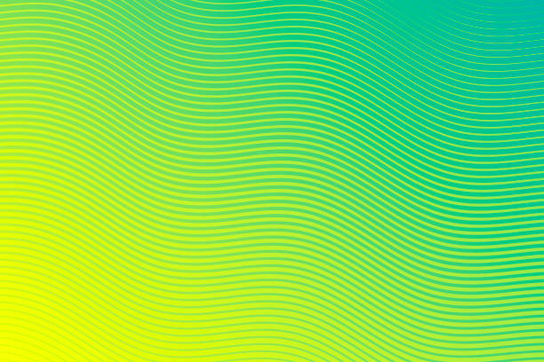 Trendy geometric design - Green abstract background Modern and trendy abstract background. Geometric design with a beautiful gradient of curves and colors. This illustration can be used for your design, with space for your text (colors used: Yellow, Green, Blue). Vector Illustration (EPS10, well layered and grouped), wide format (3:2). Easy to edit, manipulate, resize or colorize. green background stock illustrations