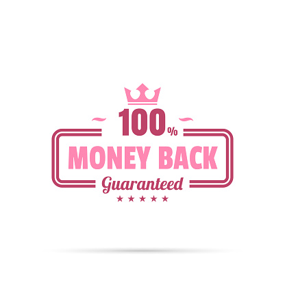 Trendy Pink Badge - Money Back, 100% Guaranteed