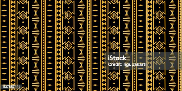 istock Tribal seamless pattern. African print decorative traditional vintage. Colorful abstract background. Hand drawn vector illustration trendy women fashion textile ready for print and wrapping. 1137857444
