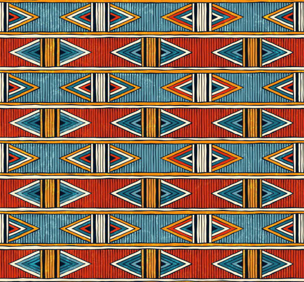 部族のシームレスなパターン。カラフルな抽象ベクトルの背景。 - アフリカ点のイラスト素材／クリップアート素材／マンガ素材／アイコン素材
