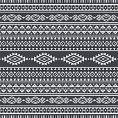 istock Tribal Seamless Pattern. Monochrome Ethnic Geometric Vector Background. Aztec or Inca Style 1387288704