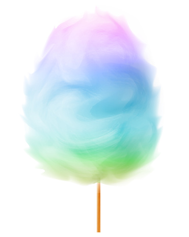 Tricolor realistic cotton candy