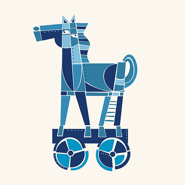 ilustraciones, imágenes clip art, dibujos animados e iconos de stock de caballo de troya - tintanegra00