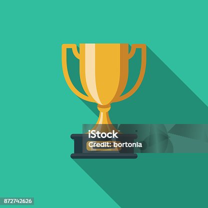 istock Trophy Flat Design Education Icon with Side Shadow 872742626