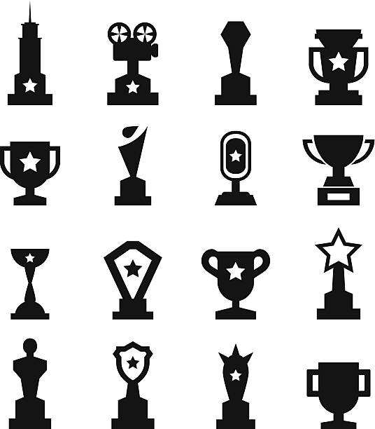 ilustrações, clipart, desenhos animados e ícones de troféu ícone de - trofeu