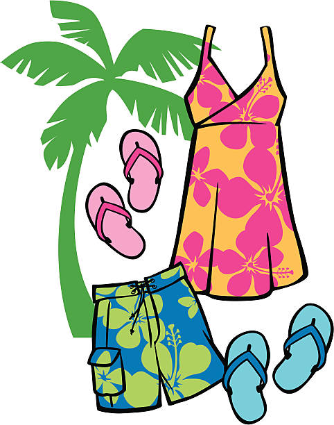 Tropical Beachwear vector art illustration
