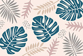 istock Tropical leaf background material 1372305335