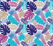 Tropical Leaf Seamless Pattern - Illustration