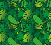 Tropical Leaf Seamless Pattern - Illustration