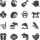 istock Tropical Silhouette Icons | EPS10 621729942