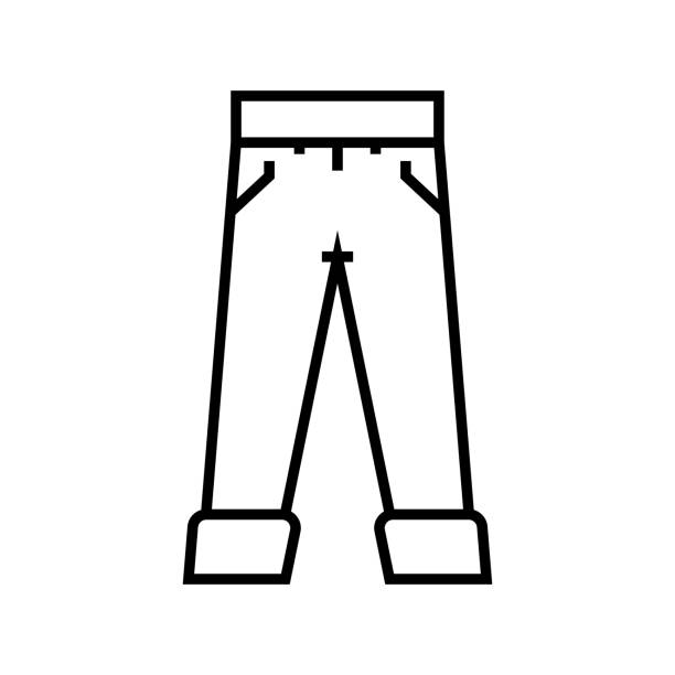 illustrations, cliparts, dessins animés et icônes de icône de ligne de pantalon, signe de concept, illustration de vecteur de contour, symbole linéaire - chemise en jeans poche