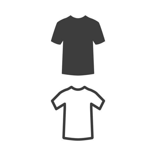 흰색 배경에 티셔츠 아이콘입니다. - t 셔츠 stock illustrations