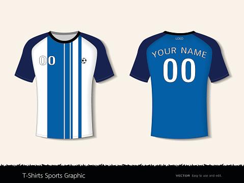 Download Tshirt Sport Design For Football Club Front And Back View ...