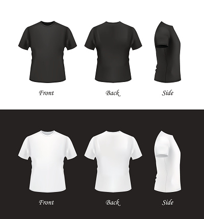 Tshirt Template Set Front Back And Side Views Stock Illustration ...
