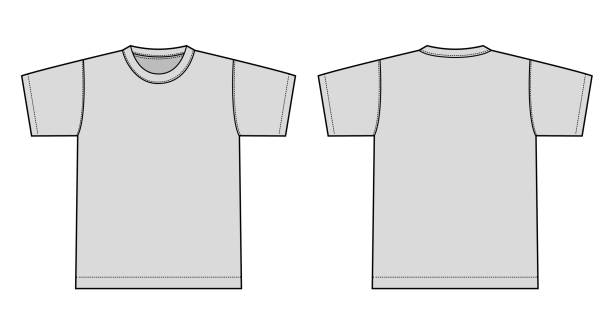 Gray T Shirt Front And Back Illustrations, Royalty-Free Vector Graphics ...